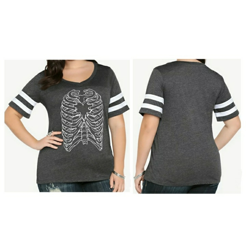 Torrid Ribcage Football Tee 2X
